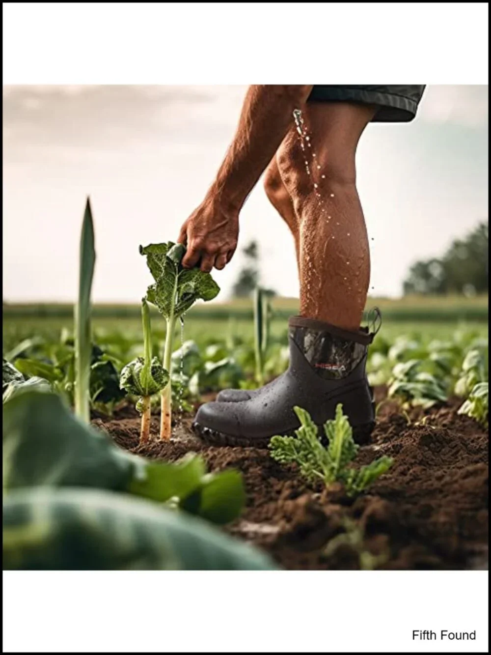 Men's Rain Boots Waterproof Ankle Booties for Gardening